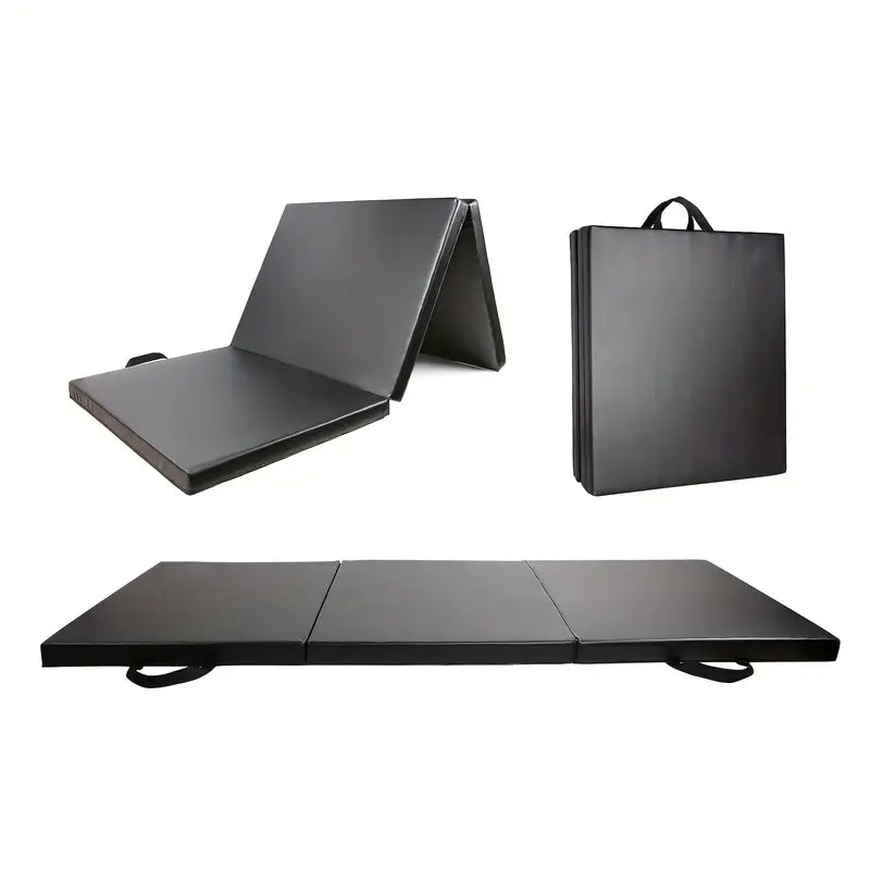 Black Folding Gymnastics Exercise Mat
