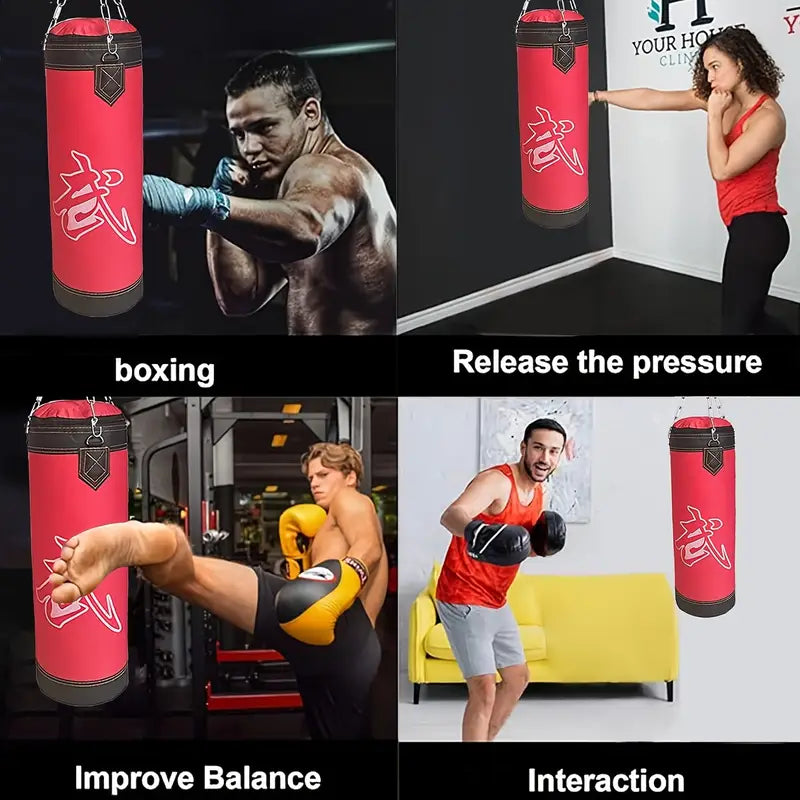 Premium 24-Inch Hanging Boxing Sandbag Set with Hooks